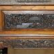 Bureau chinois sculpté à la main vers 1940 avec fauteuil assorti