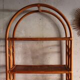 Rattan and vintage bamboo shelf