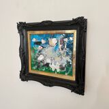 Felix Bachmann, Abstract Composition, Acrylic & Mixed Media on Board, 2022, Framed