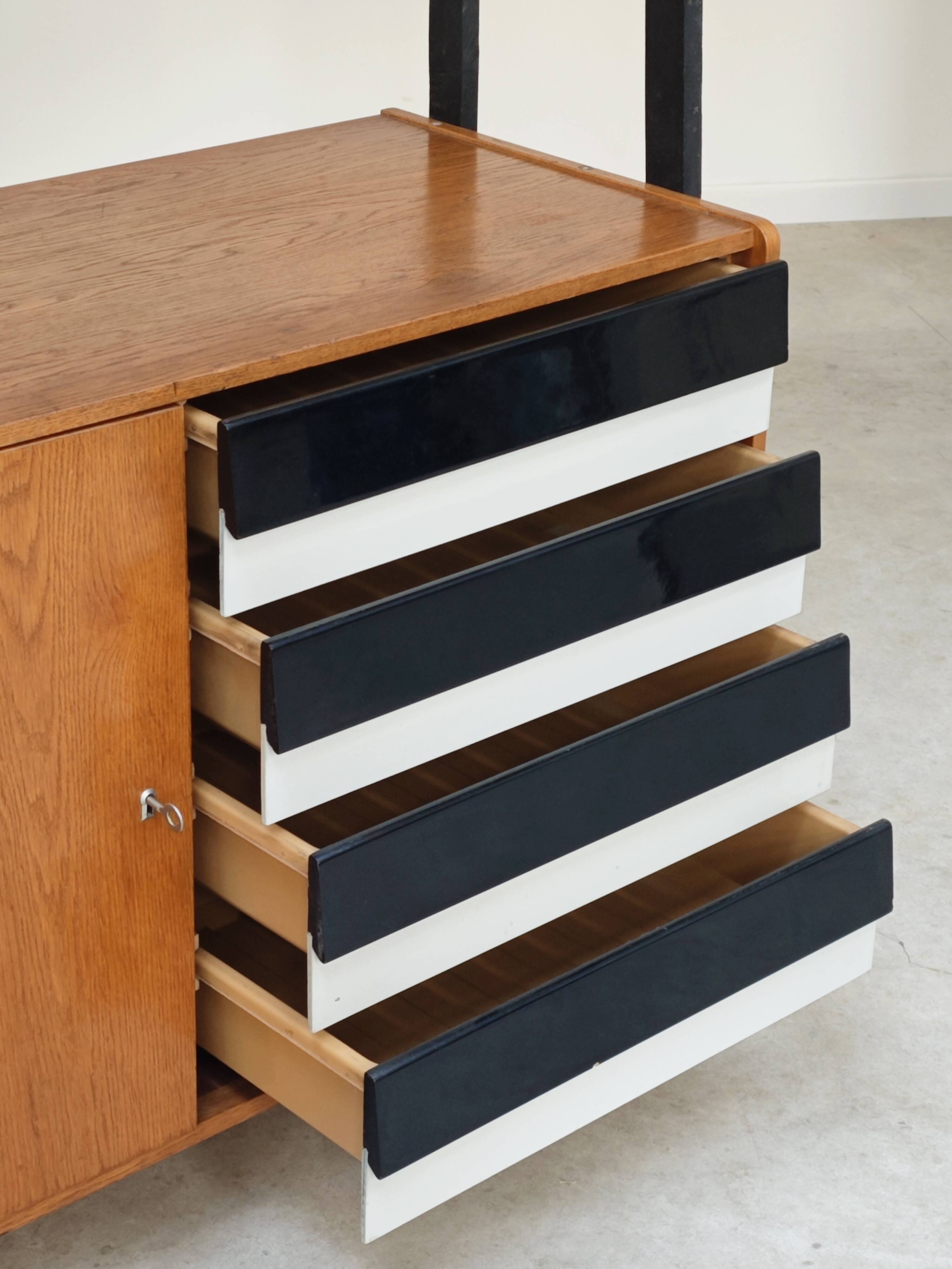 Library buffet U 458 black by Jiri Jiroutek for Interier Praha 1960