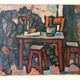 Oil on canvas by Ferruccio Ferri - 1930s - "Sleeping Men" from the Syracus period