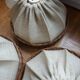 3 70s pendant lights - fabric and rattan