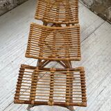 Set 3 rattan stools