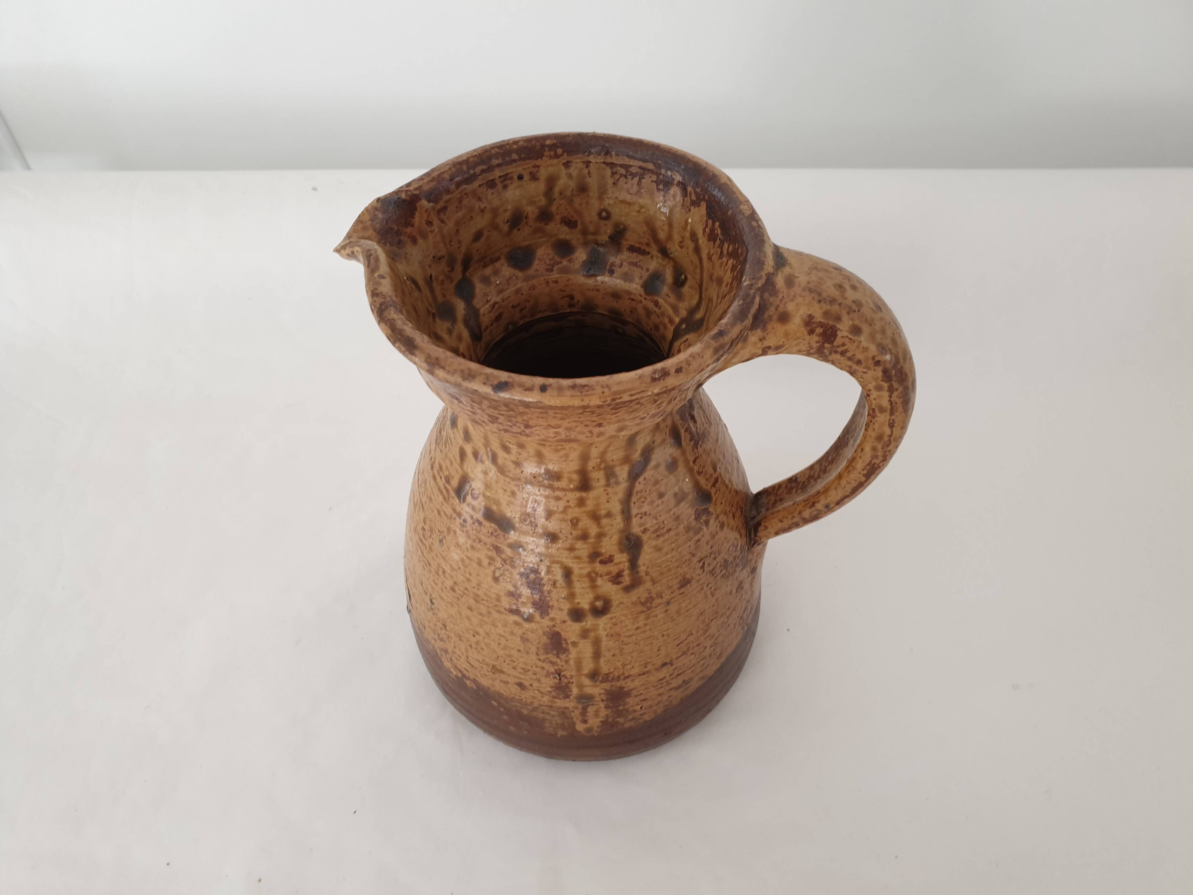 Ceramic pitcher (pyrite stoneware) Signed André Bodin