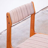 Set of 6 Scandinavian chairs vintage solid teak and wool 1960
