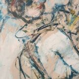 Mixed media on paper, masked figures GUIDO CODOGNONE (1901-1968)