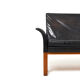 Danish Teak and Black Leather Sofa c.1960
