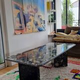 Vintage black terrazzo coffee table