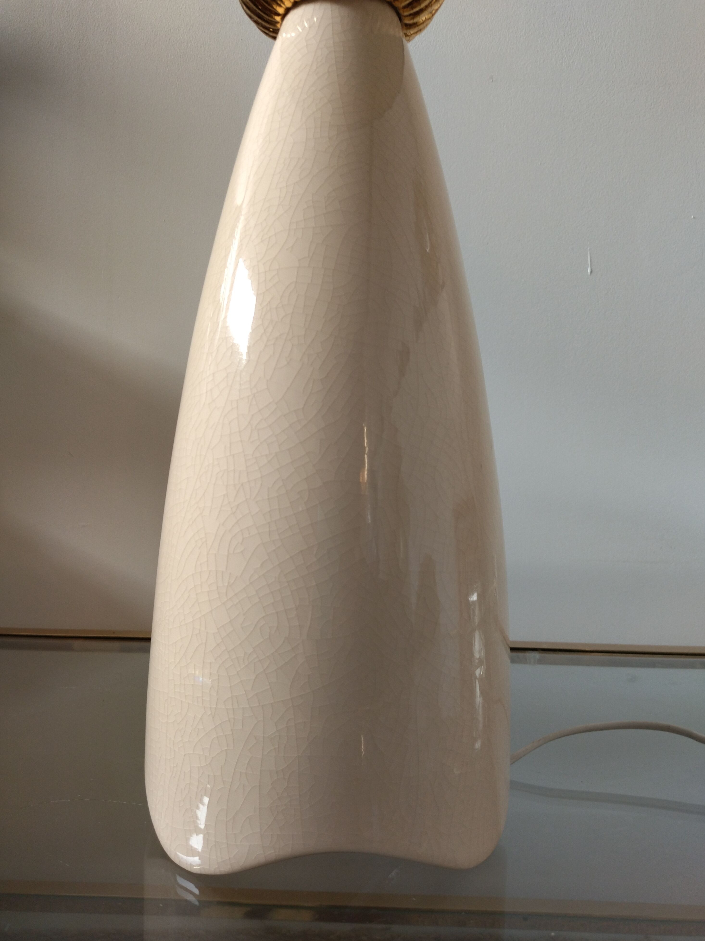 White and gold Kostka lamp