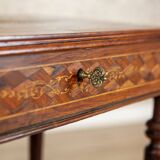 Early 20th Century French Mahogany & Walnut Marquetry Side Table, 1910th