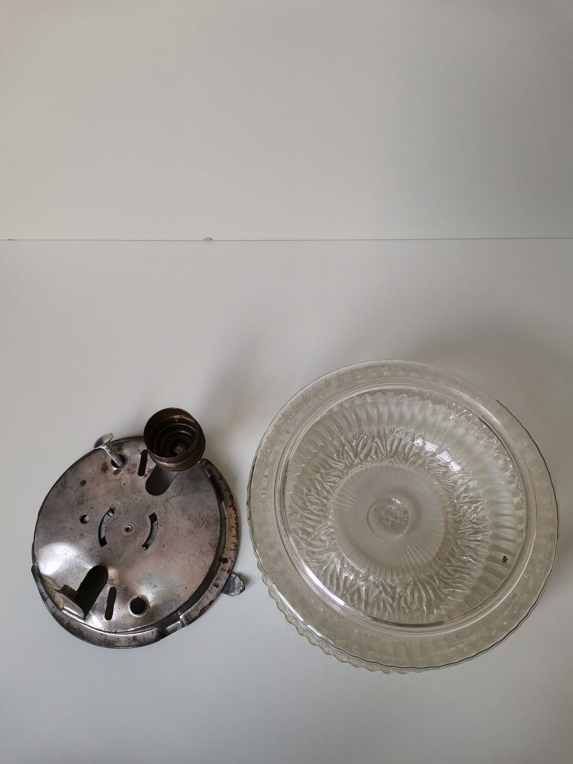 Vintage globe molded glass wall lamp