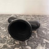 Black clay candle holder
