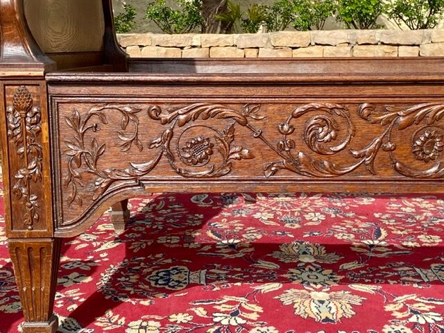 Pair of oak beds style Louis XV /Louis XVI