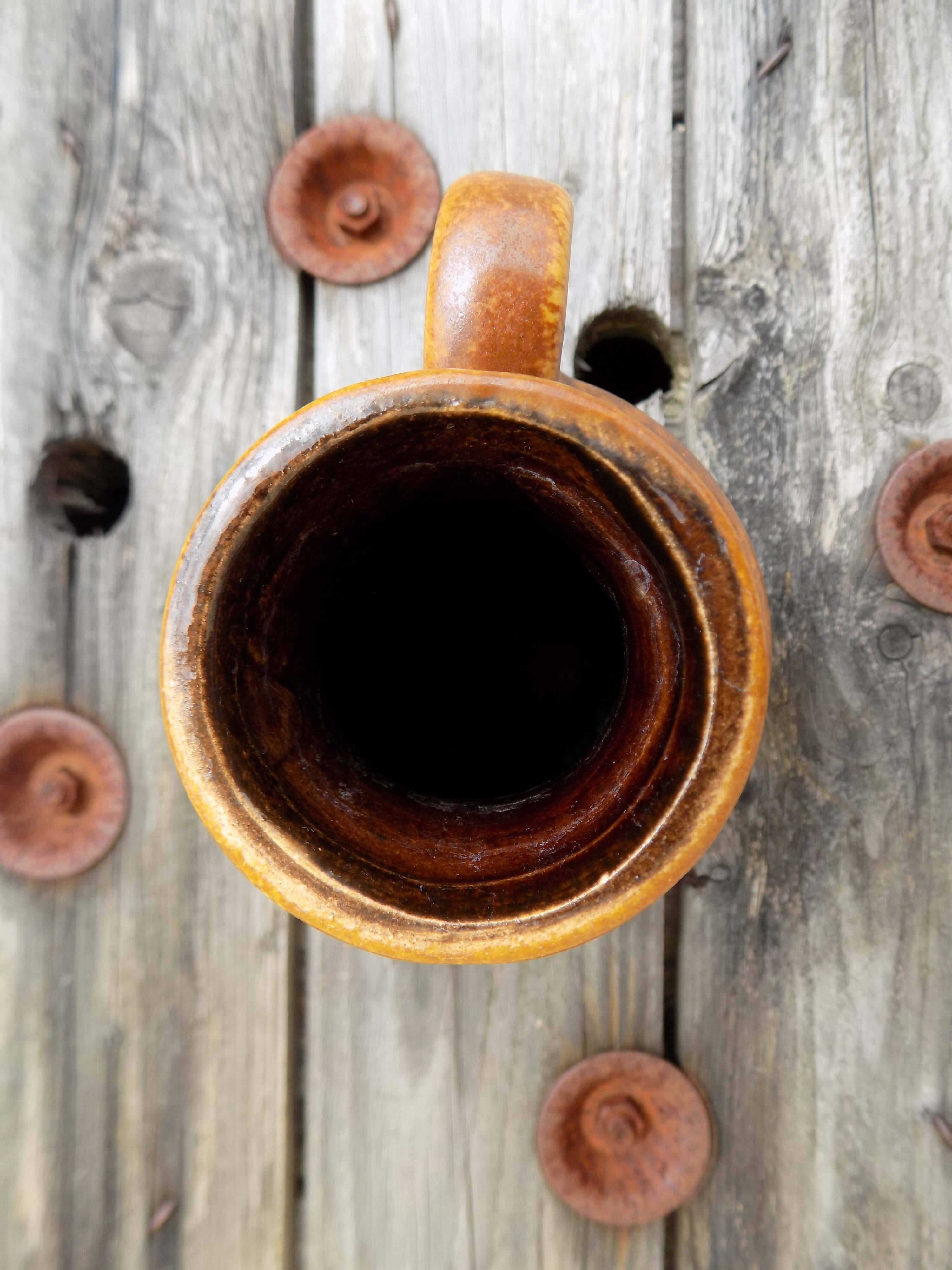 Striped stoneware vase