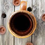 Striped stoneware vase