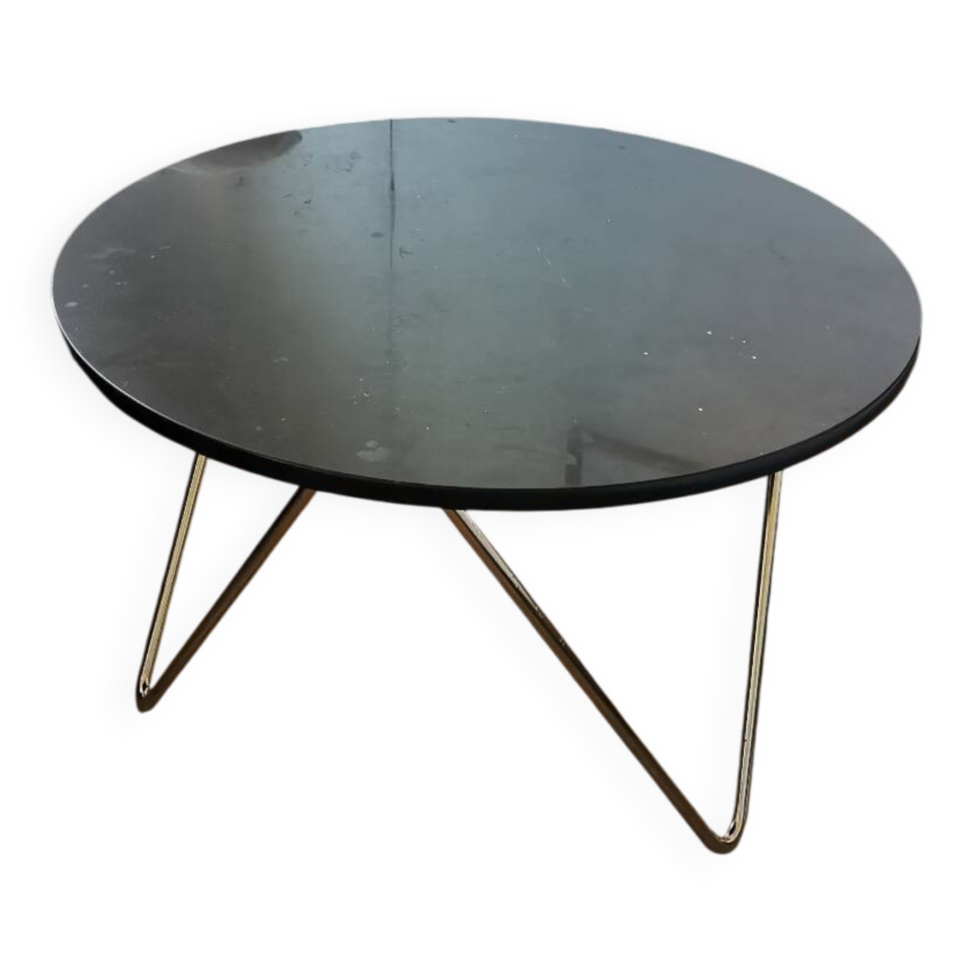 Black marble and gold metal coffee table