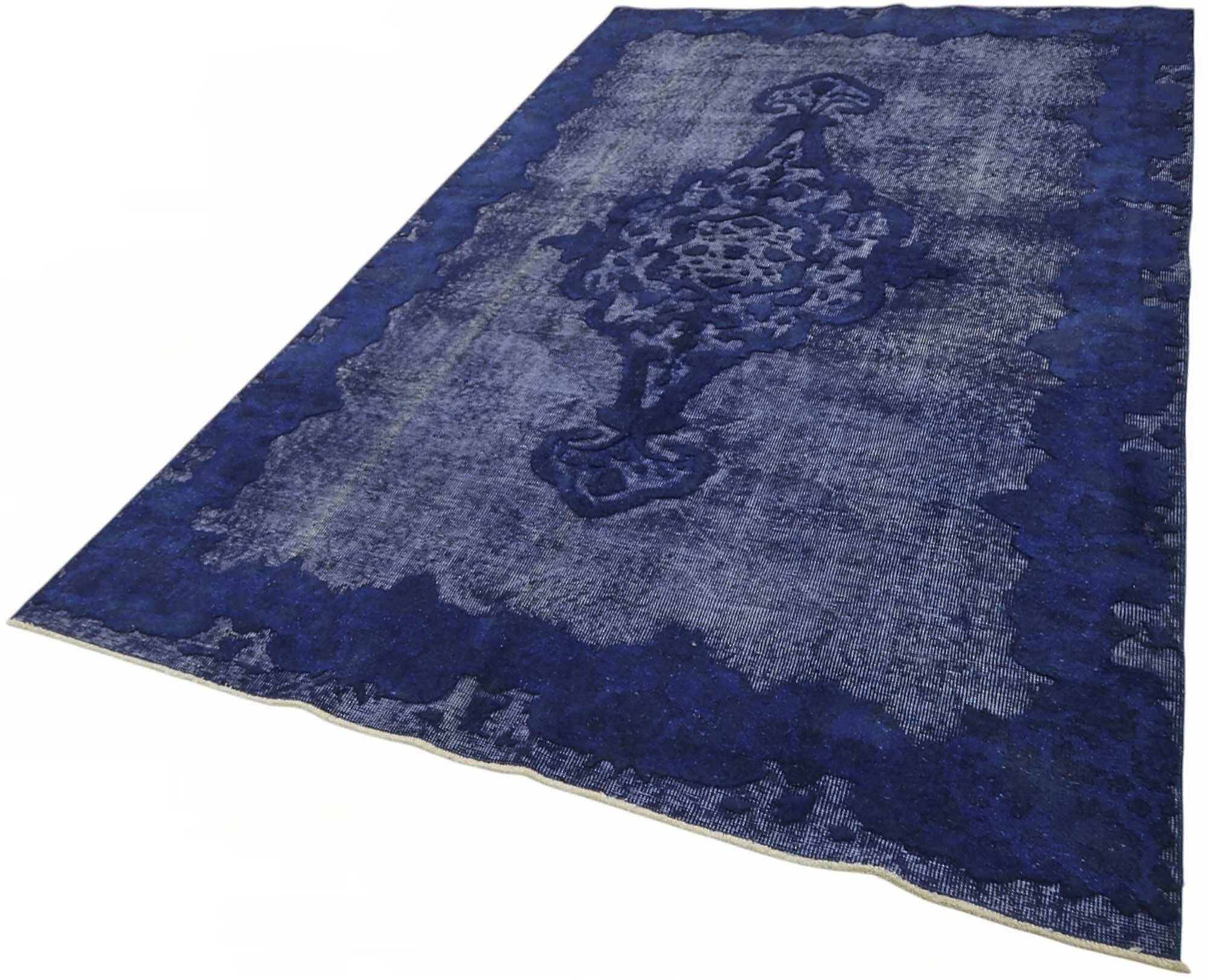 Overdyed Wool Vintage Handmade Carved Rug 174 cm x 297 cm