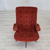 1970s, Swedish swivel armchair by Ulferts Sweden, furniture velour.