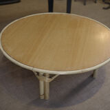 Round rattan coffee table 1960