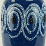 scheurich floor VASE blue with white swirl pattern fat lava model no.546-41