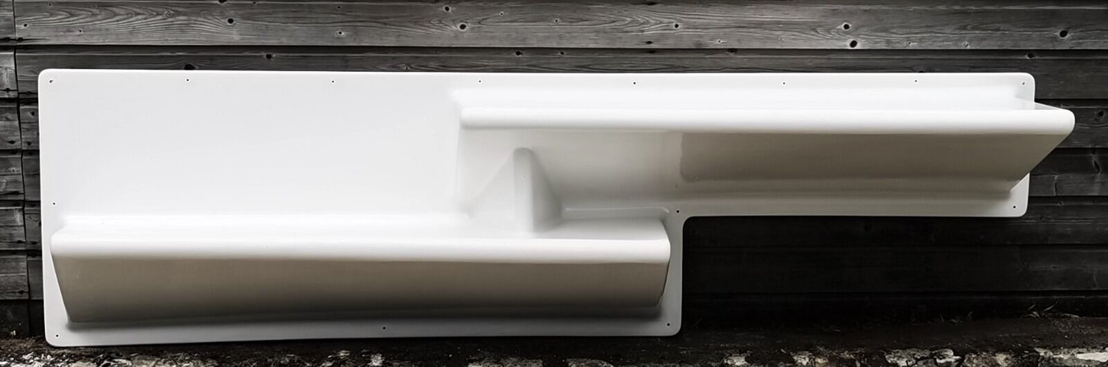 Space age shelf desk in white lay-glass fiber, circa 1970