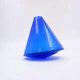 Cobalt blue glass spinning top vase - Salviati Murano