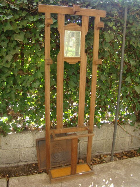 Solid oak wardrobe four vintage hooks