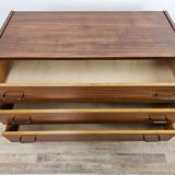 Commode en teck des années 1970 à trois tiroirs