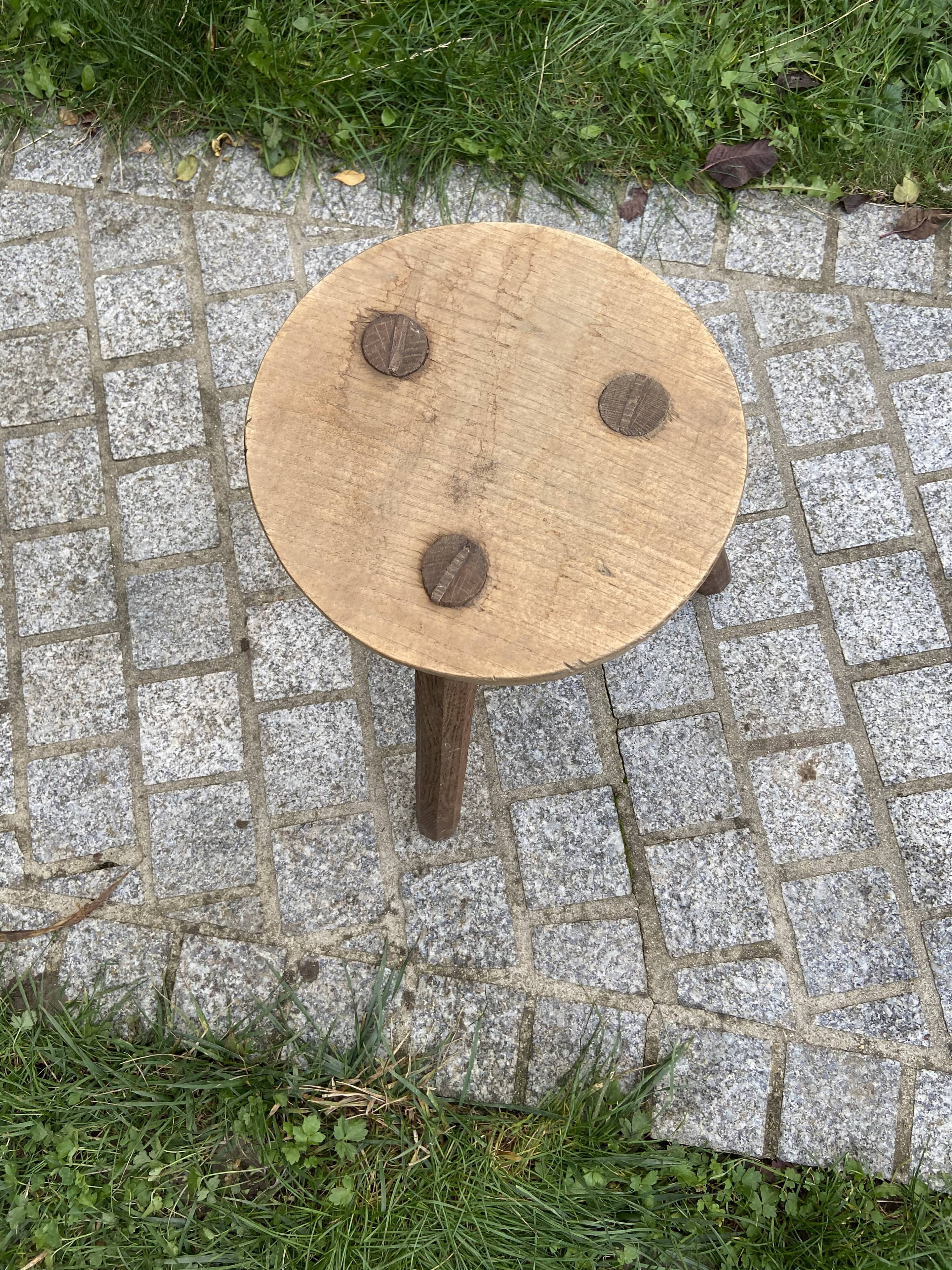 Brutalist tripod farm stool 1950