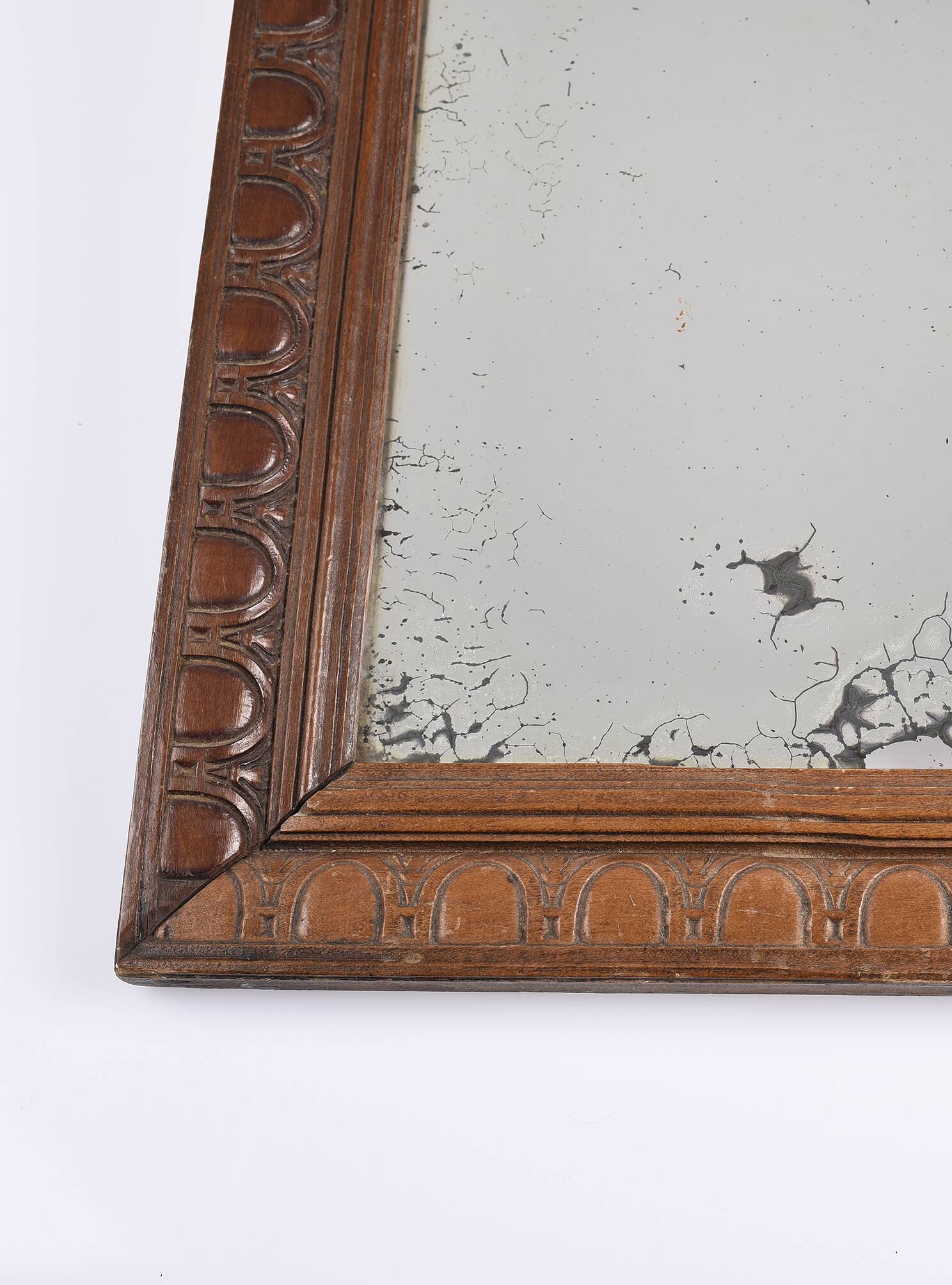 Large rectangular mirror, vintage art deco, dated 1926