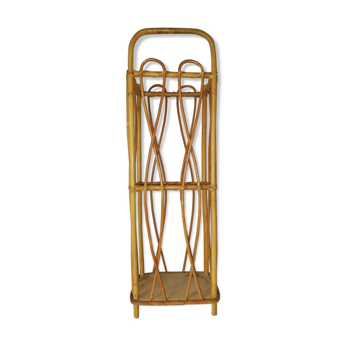 Multifunction umbrella door in 50s/60s rattan