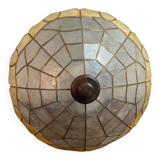 Ceiling light in mother-of-pearl and brass