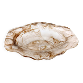 Sepia Calcedony Glass Trinket Bowl or Centerpiece by George Davidson, UK