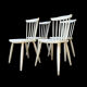 Série de 4 chaises vintage en bois massif style Scandinave