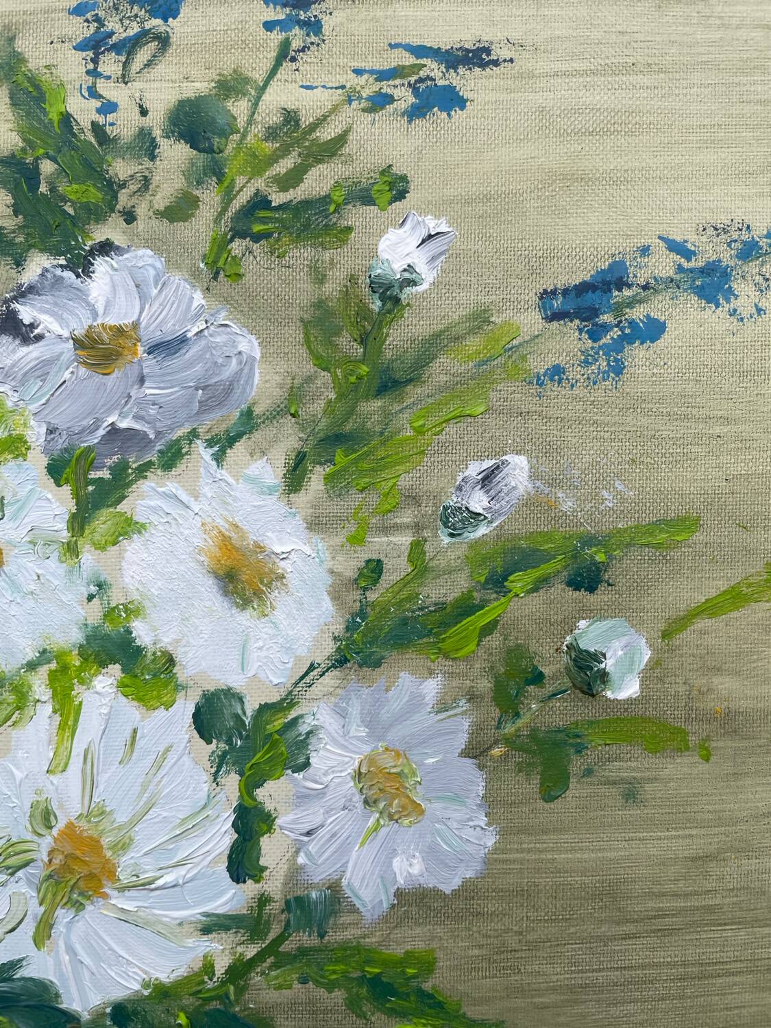 Oil painting on canvas, bouquet of flowers