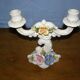 Old porcelain candle holder Capo Di Monte 2 branches