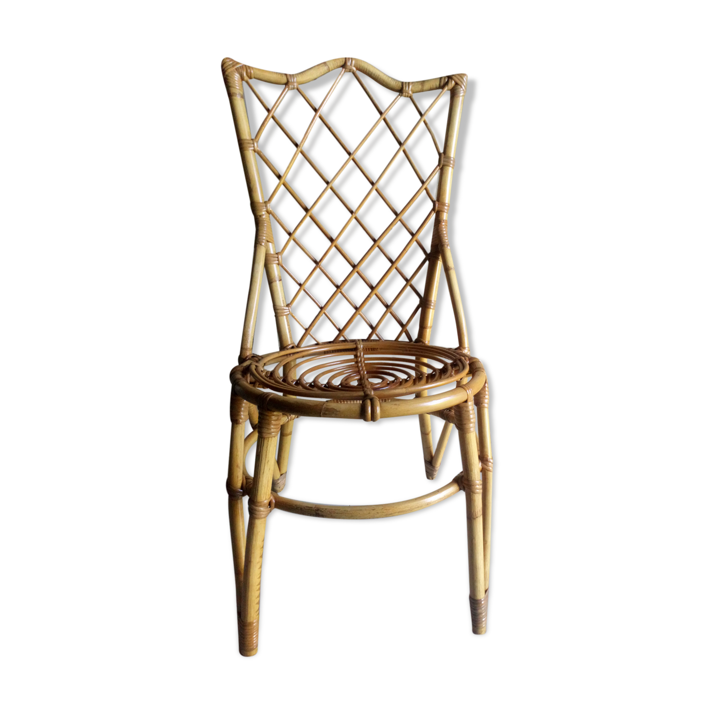 Chaise en rotin 1950