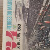 Rare old canvas poster of the 24h00 of Le Mans 1969 authentic edition le mans