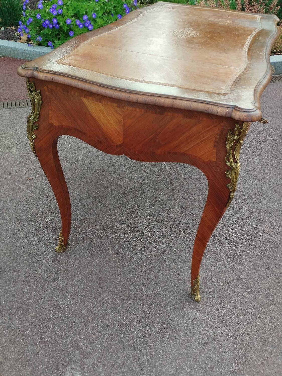 antique Louis XV style marquetry desk