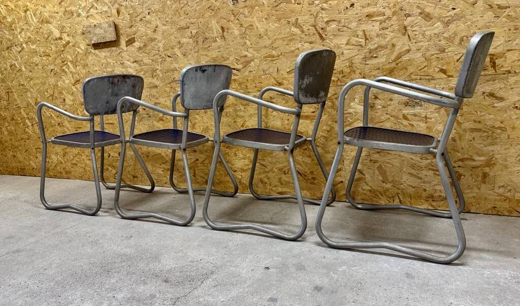 Set of 4 Gaston Viort armchair chairs