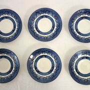 6 Vintage Blue Willow CHURCHILL Cups and Saucers, England