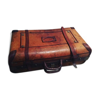 Valise en cuir et lin, 1950/1960