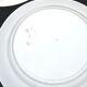 Orchies set of 6 yellow earthenware dessert plates with stencilled fruit decoration.