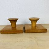 Pair of wooden hooks, wall coat rack