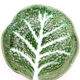 Assiette du Portugal feuille de chou en barbotine verte