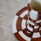 Handmade Brown Checkered Candlestick Holder