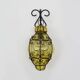Vintage Italian wall light in transparent yellow blown glass and wrought iron. 70s 80s