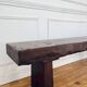 Brutalist Folk Art Bench Solid Oak