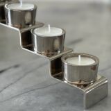 Chrome-plated metal candle holder