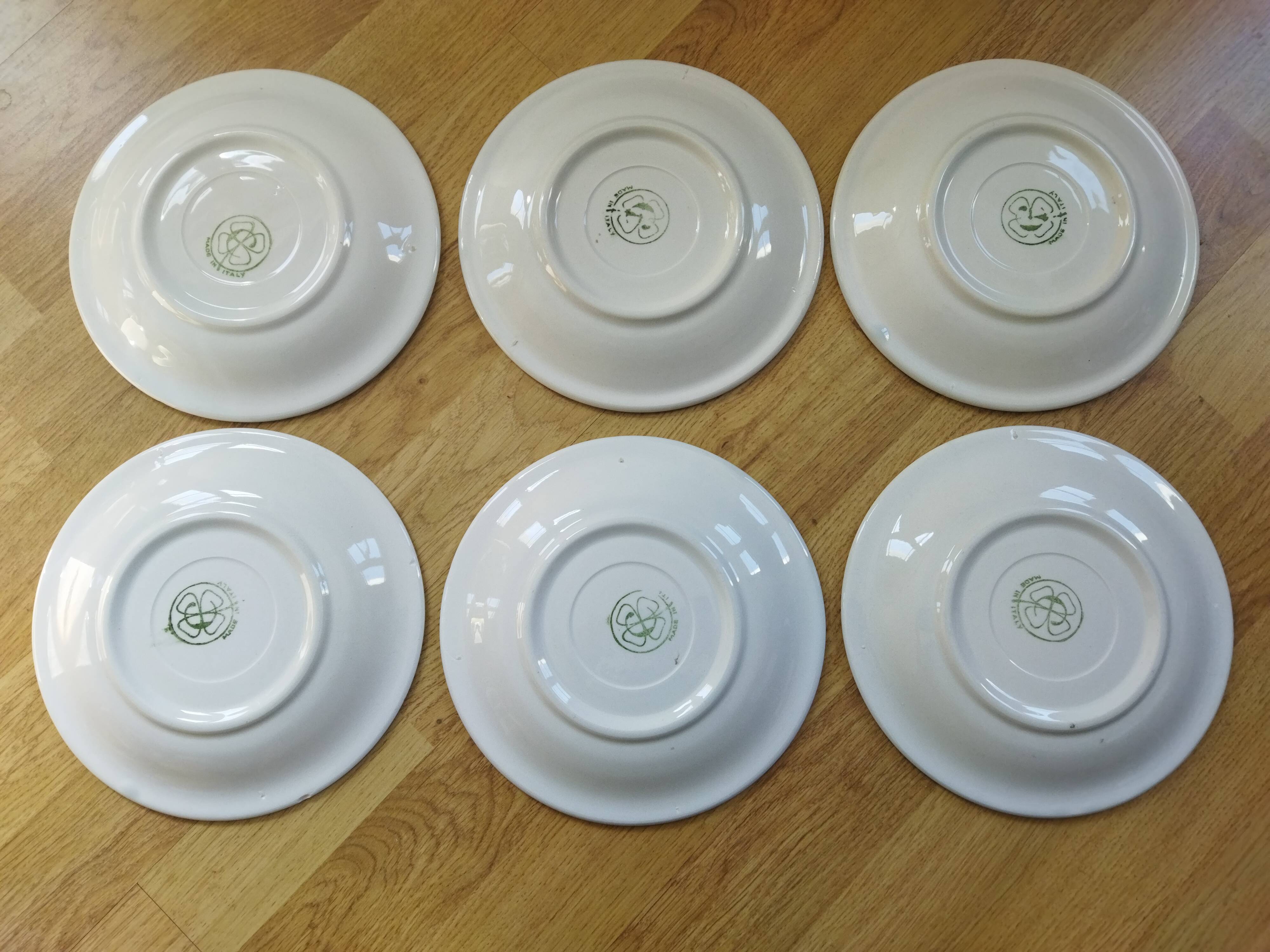 6 plates in vintage Italian earthenware 1970